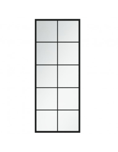 Specchio da Parete Nero 100x40 cm in Metallo