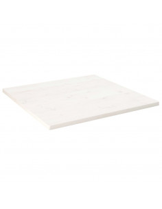 Piano Tavolo Bianco 80x80x2,5cm Legno Massello di Pino Quadrato 2