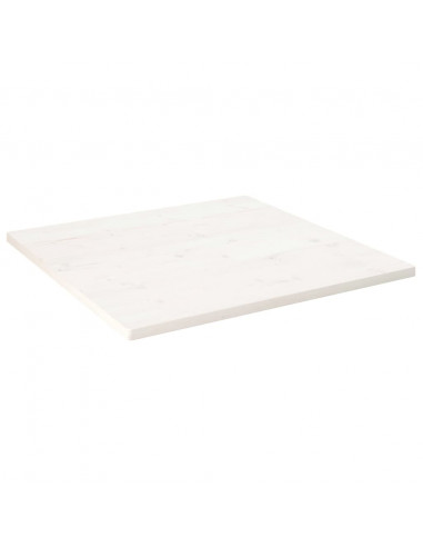 Piano Tavolo Bianco 80x80x2,5cm Legno Massello di Pino Quadrato