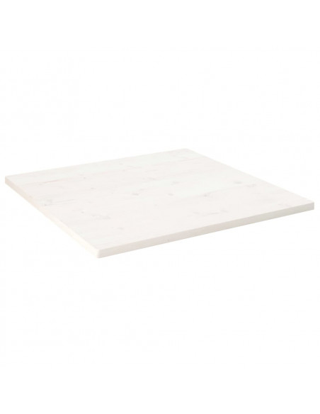 Piano Tavolo Bianco 80x80x2,5cm Legno Massello di Pino Quadrato