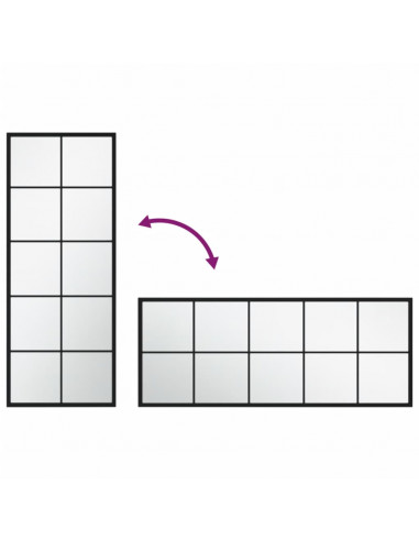 Specchio da Parete Nero 100x40 cm in Metallo