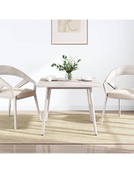 Piano Tavolo Bianco 80x80x2,5cm Legno Massello di Pino Quadrato