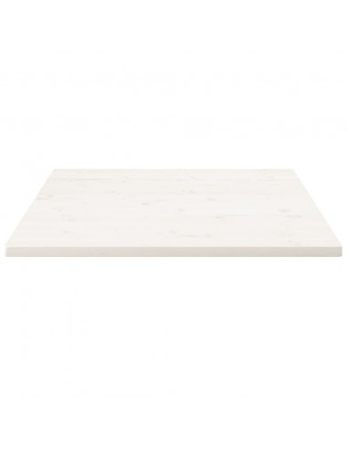 Piano Tavolo Bianco 80x80x2,5cm Legno Massello di Pino Quadrato