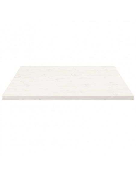 Piano Tavolo Bianco 80x80x2,5cm Legno Massello di Pino Quadrato