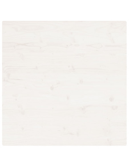 Piano Tavolo Bianco 80x80x2,5cm Legno Massello di Pino Quadrato