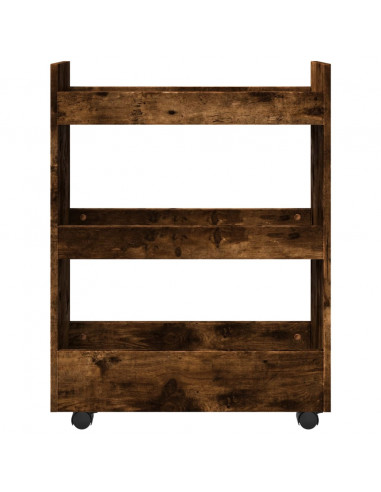 Carrello Stretto a 3 Livelli Rovere Sonoma in Truciolato
