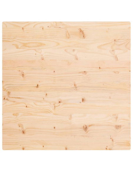 Piano Tavolo 90x90x2,5 cm in Legno Massello di Pino Quadrato