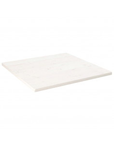 Piano Tavolo Bianco 90x90x2,5cm Legno Massello di Pino Quadrato 2