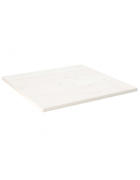 Piano Tavolo Bianco 90x90x2,5cm Legno Massello di Pino Quadrato
