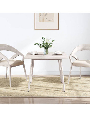 Piano Tavolo Bianco 90x90x2,5cm Legno Massello di Pino Quadrato