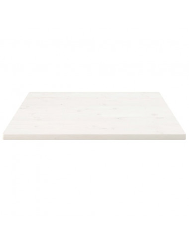 Piano Tavolo Bianco 90x90x2,5cm Legno Massello di Pino Quadrato
