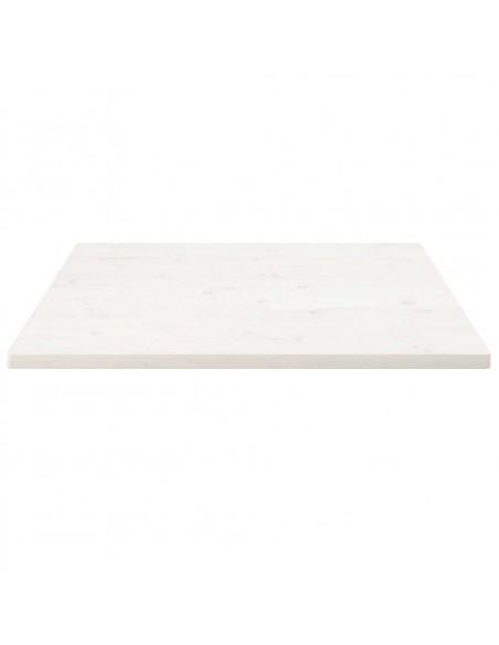 Piano Tavolo Bianco 90x90x2,5cm Legno Massello di Pino Quadrato