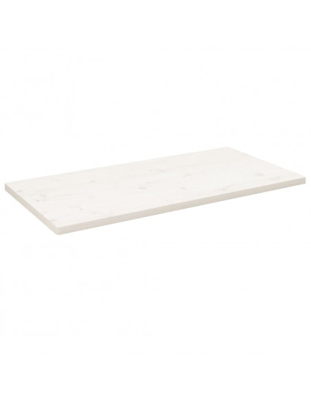 Piano Tavolo Bianco 100x50x2,5 Legno Massello Pino Rettangolare