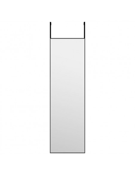 Specchio da Porta Nero 30x100 cm in Vetro e Alluminio