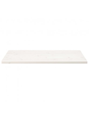 Piano Tavolo Bianco 100x50x2,5 Legno Massello Pino Rettangolare