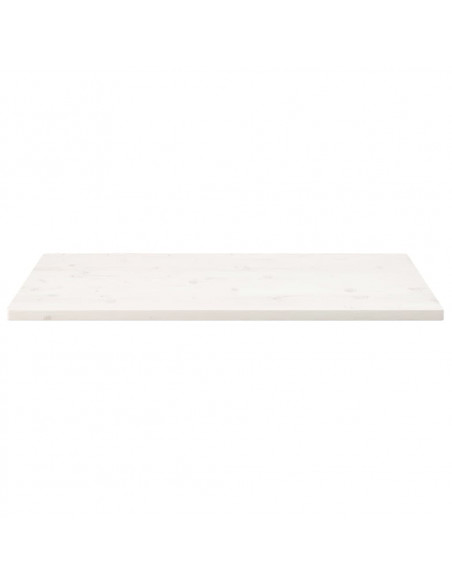 Piano Tavolo Bianco 100x50x2,5 Legno Massello Pino Rettangolare