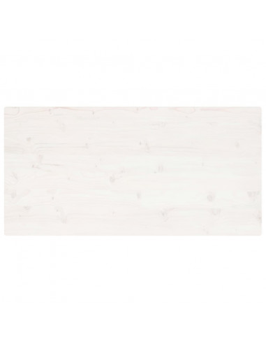 Piano Tavolo Bianco 100x50x2,5 Legno Massello Pino Rettangolare