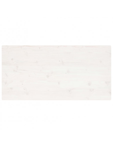 Piano Tavolo Bianco 100x50x2,5 Legno Massello Pino Rettangolare