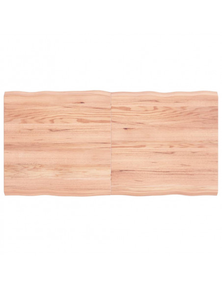 Piano Tavolo Marrone Chiaro 120x60x(2-4) cm Rovere Non Trattato
