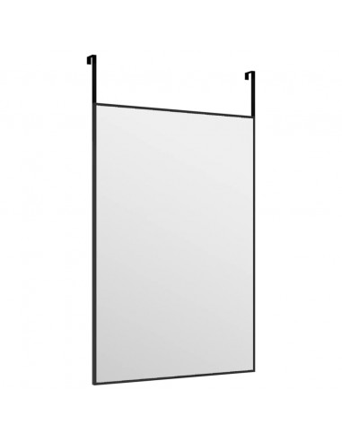 Specchio da Porta Nero 40x60 cm in Vetro e Alluminio
