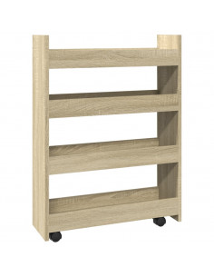Carrello Stretto a 4 Livelli Rovere Sonoma in Truciolato 2