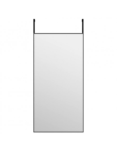 Specchio da Porta Nero 40x80 cm in Vetro e Alluminio