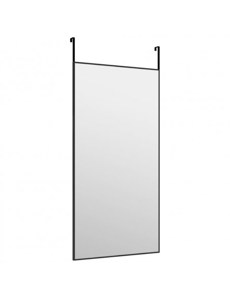 Specchio da Porta Nero 40x80 cm in Vetro e Alluminio