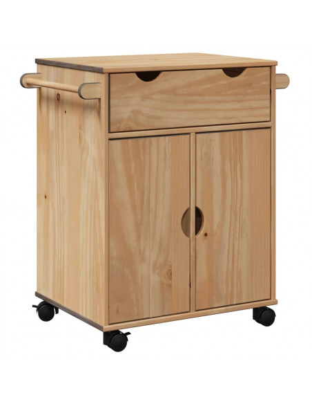 Carrello da Cucina OTTA 71x45x80 cm in Legno Massello di Pino