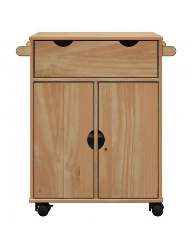 Carrello da Cucina OTTA 71x45x80 cm in Legno Massello di Pino