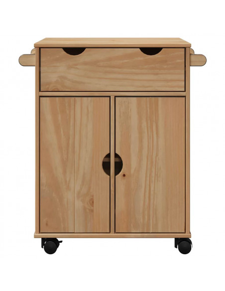 Carrello da Cucina OTTA 71x45x80 cm in Legno Massello di Pino