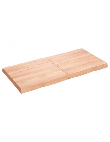Piano Tavolo Marrone Chiaro 120x60x(2-6) cm Rovere Non Trattato