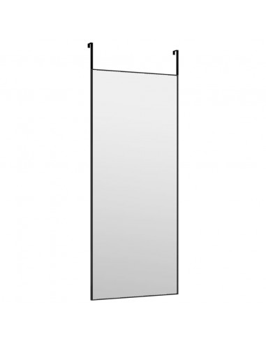 Specchio da Porta Nero 40x100 cm in Vetro e Alluminio