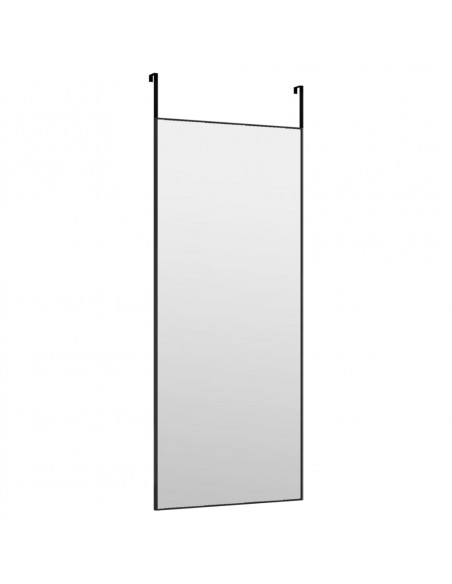 Specchio da Porta Nero 40x100 cm in Vetro e Alluminio