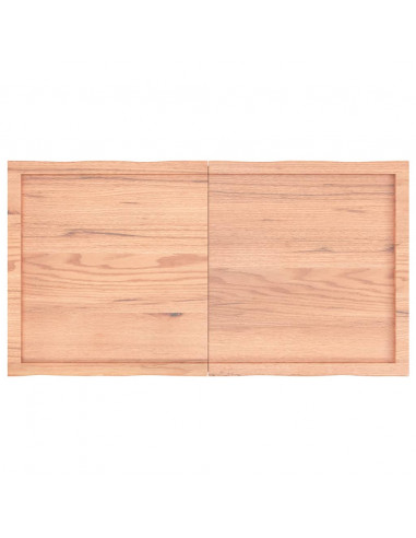 Piano Tavolo Marrone Chiaro 120x60x(2-6) cm Rovere Non Trattato