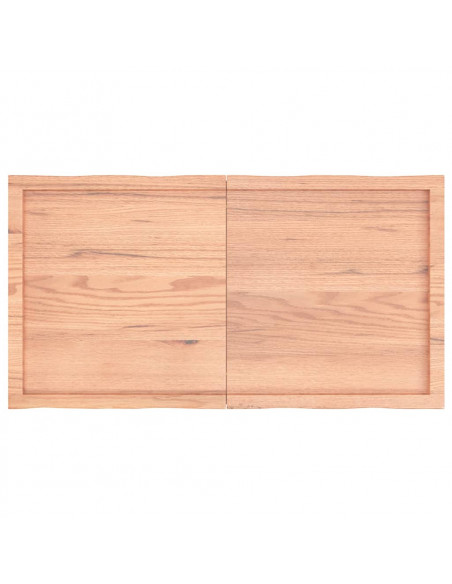 Piano Tavolo Marrone Chiaro 120x60x(2-6) cm Rovere Non Trattato