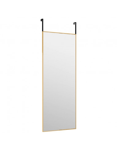 Specchio da Porta Oro 30x80 cm in Vetro e Alluminio