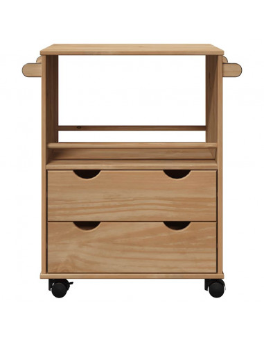Carrello da Cucina OTTA 71x45x80 cm in Legno Massello di Pino