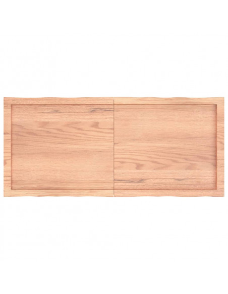 Piano Tavolo Marrone Chiaro 120x50x(2-4) cm Rovere Non Trattato