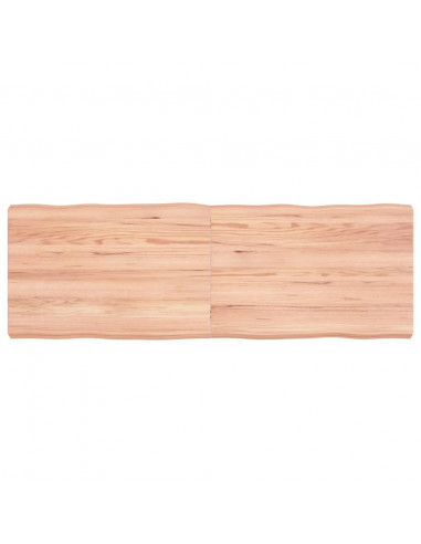 Piano Tavolo Marrone Chiaro 120x40x(2-6) cm Rovere Non Trattato
