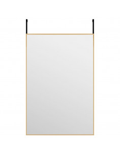 Specchio da Porta Oro 40x60 cm in Vetro e Alluminio 2