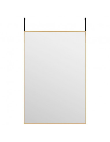 Specchio da Porta Oro 40x60 cm in Vetro e Alluminio