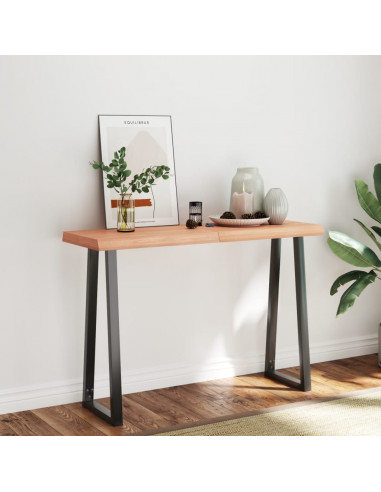 Piano Tavolo Marrone Chiaro 120x40x(2-6) cm Rovere Non Trattato