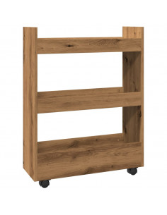 Carrello Stretto a 3 Livelli Rovere Artigianale in Truciolato 2