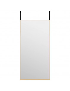 Specchio da Porta Oro 40x80 cm in Vetro e Alluminio 2