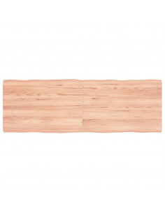 Piano Tavolo Marrone Chiaro 120x40x(2-4) cm Rovere Non Trattato 2