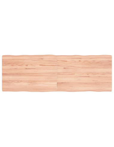Piano Tavolo Marrone Chiaro 120x40x(2-4) cm Rovere Non Trattato