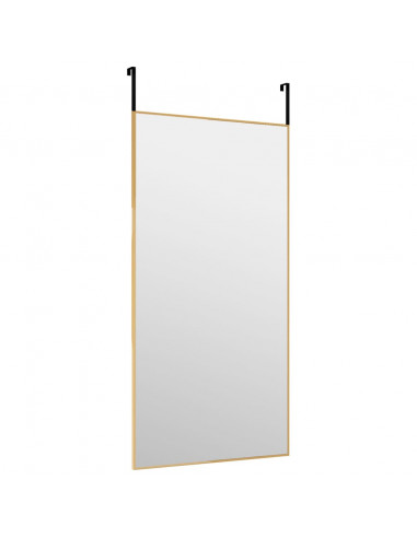 Specchio da Porta Oro 40x80 cm in Vetro e Alluminio