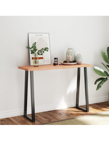 Piano Tavolo Marrone Chiaro 120x40x(2-4) cm Rovere Non Trattato