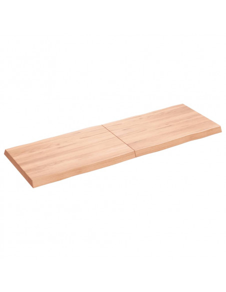 Piano Tavolo Marrone Chiaro 120x40x(2-4) cm Rovere Non Trattato