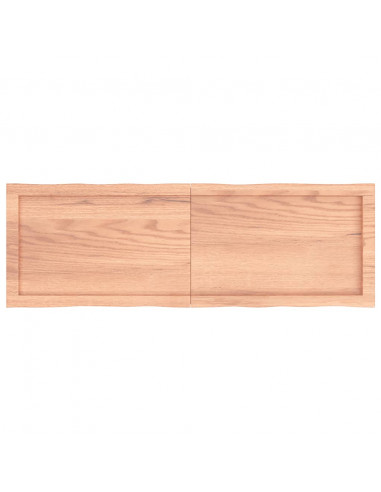 Piano Tavolo Marrone Chiaro 120x40x(2-4) cm Rovere Non Trattato